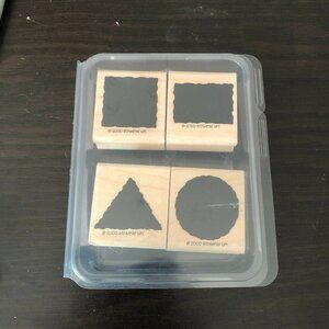 Stampin' Up Little Shapes Geometric Mounted Rubber Stamp Set of 4 Pre-Owned